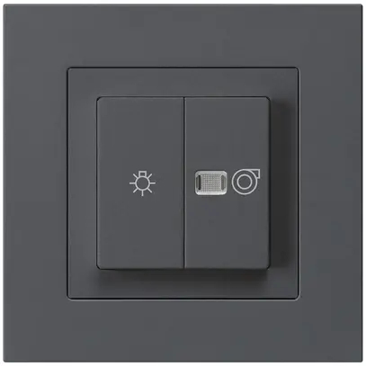 Interrupteur lumineux ENC kallysto.pro anthracite 1/1L symbole lumin.+vent. 