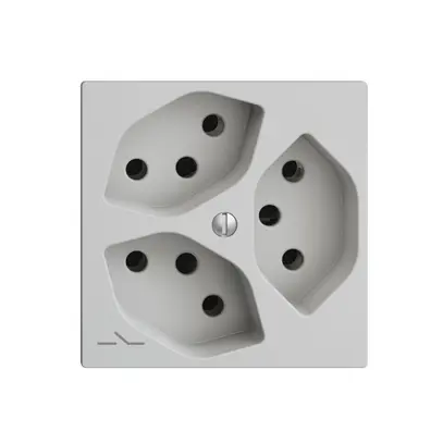 Prise ENC EDIZIOdue 3×T13 gris clair, 1×S 