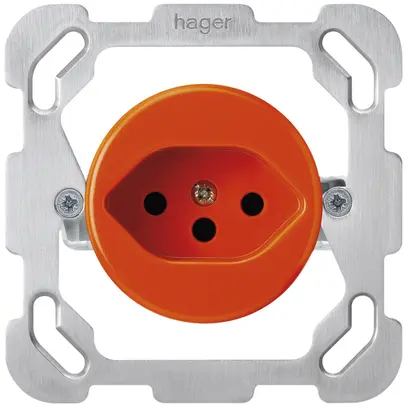 Inserto per presa INC basico tipo 13 con placca di fissaggio arancione 