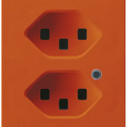 Prise FLF Hager 2×type 23 illuminé D orange 