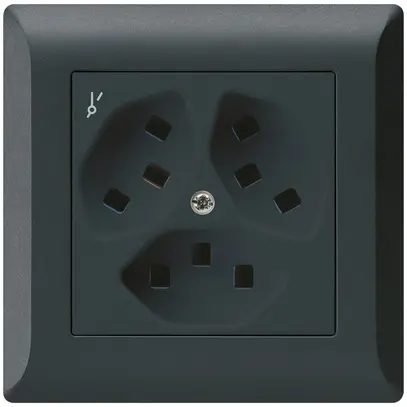 Presa INC Hager kallysto.line 3×T23 1×S C nero 