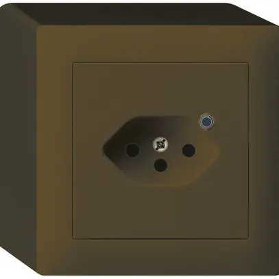 Prise AP Hager kallysto 1×T13 illuminé Q brun 