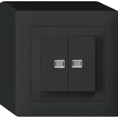 Tasto lum.AP kallysto 2×AR/1L con 2 lenti nero 