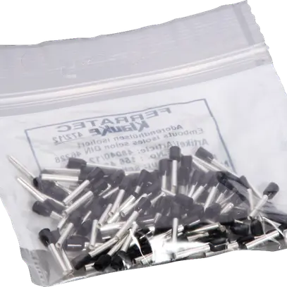 Aderendhülse Ferratec DIN isoliert 1.5mm²/12mm schwarz 