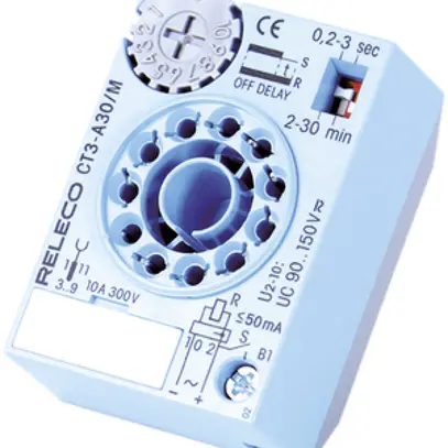Cubo temporizzato ComatReleco CT3-A30/M, rit.alla disecc. 200ms…30min 90…150VUC 