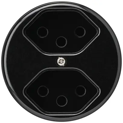 Inserto per presa INC basico 2×tipo 13 nero 