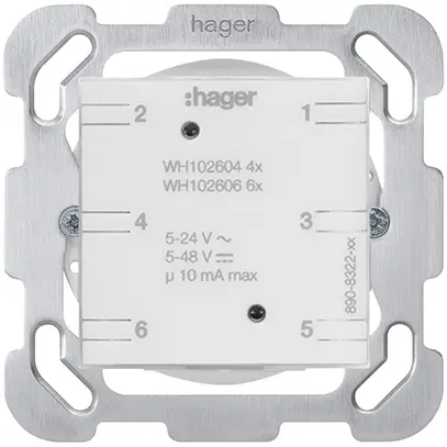 Inserto per pulsante universale 4…6× Hager con LED montaggio F 