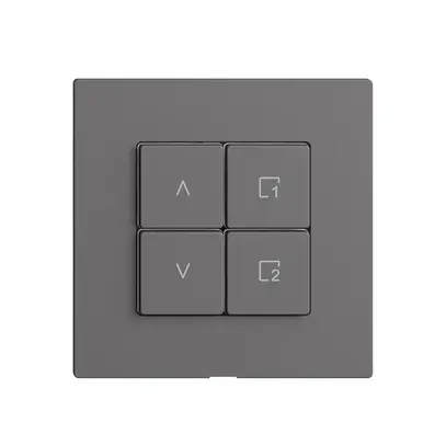 Kit recouvrement pour interrupteur stores 1c scène/4t Edue Wiser gris foncé 