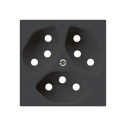 Placca frontale kallysto 3×T13 60×60mm nero con protativo bambini 