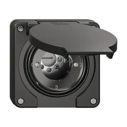 Interruttore rotativo NUP NEVO, 5/1L, senza cilindro, KS, 0-1-2-3, nero 