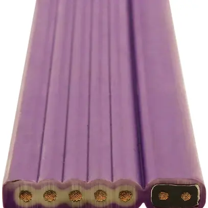 Câble plat Woertz Combi 5×2.5+2×1.5mm² sans halogène lilas Cca Une longueur