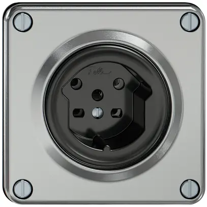 Prise ELEMENT SNAPFIX® 1×type 15 10A 440V IP20 alu 