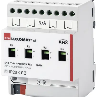 Attuatore-commutatore AMD KNX Luxomat SA4-230/16/H/KNX, 4-volte, 16A/230VAC 