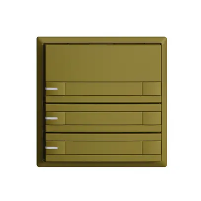 Poussoir ENC KNX 3× EDIZIOdue olive RGB avec LED avec insert papier 