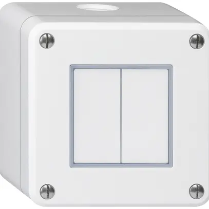 Contatto pulsante AP robusto IP55 2×1P bianco 