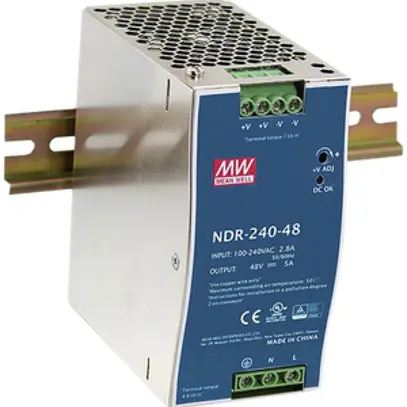 Alimentation INC MEAN WELL NDR-240-48 IN: 90…264VAC OUT: 48VDC/240W 63mm 