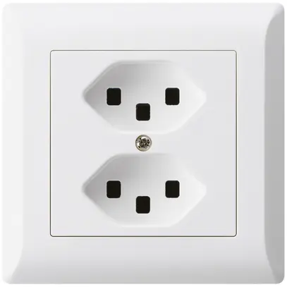 Prise ENC kallysto.line 2×T23 blanc avec bornes enfichables 