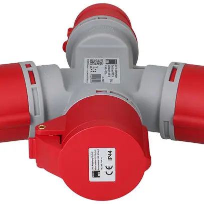 Deviatore incrociato MH 1×spina CEE 16A 3×presa CEE 16A rosso 400V IP44 