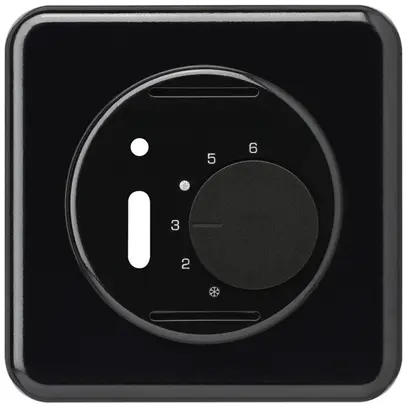 Kit frontal ENC BASICO noir pour thermostat d'ambiance avec interrupteur 