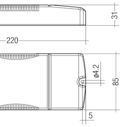 Convertitore LED Tridonic LCA 900…1750mA, 60W, 280×30×21mm 