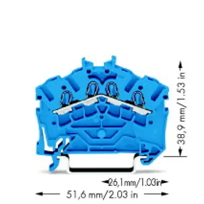 Morsetto di passaggio WAGO TOPJOB S 2.5mm² 4L blu 