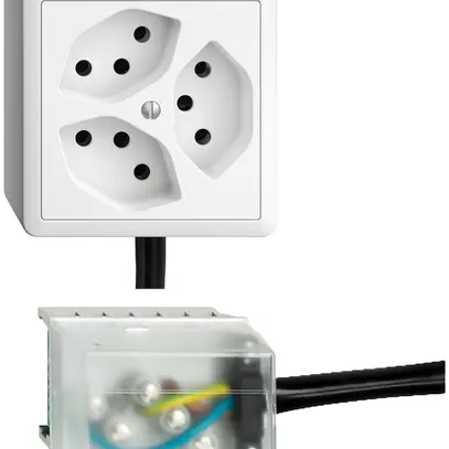 AP-Steckdose EDIZIOdue 3×T13 L3 Snap weiss für Flachkabel Powerbus 