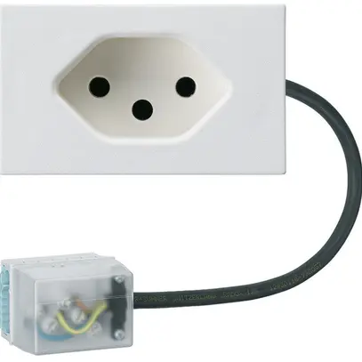 Prise INC 1×type 13 Hager FLF pour câble plat Ecobus power L1 blanc 