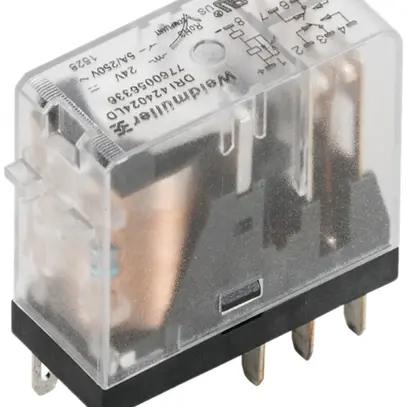 Relè WM, 115VAC, LED rosso, 2 contatti invertitori, 250VAC, 5A 