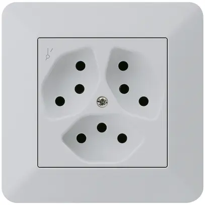 Prise ENC kallysto.trend 3×T13/1 gris clair avec sécurité enfants 