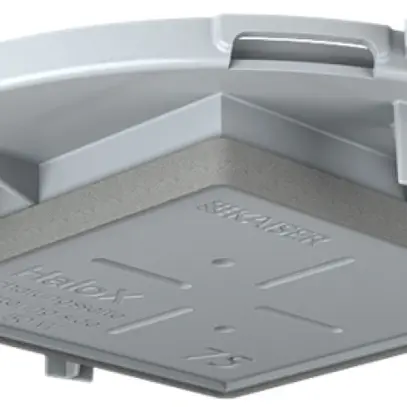 Plaque frontale HaloX 100 pour béton apparent, découpe au plafond 75×75mm 