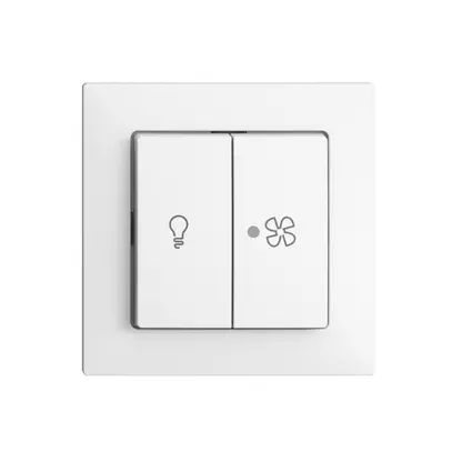 Interr. per luce e ventilazione EDIZIOdue bianco, LED giallo 