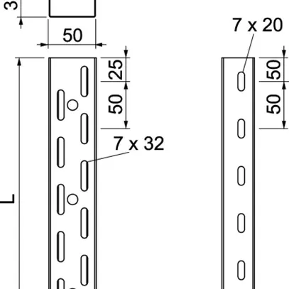 Canale di cavo Bettermann RKS perforato 35×50×3000mm acciaio FS 