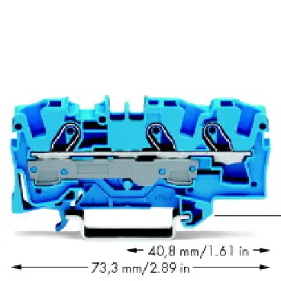Borne de passage WAGO TopJob-S 6mm² 3L bleu série 2006 