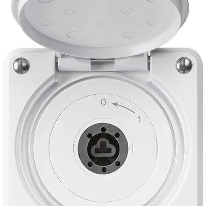 Contatto rotativo a chiave INC robusto IP55 bianco c.operchio senza cilindro 2P 