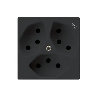Presa INC kallysto 3×T13 nero con protezione bambini 