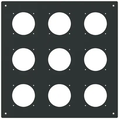 Placca d.montaggio INC robusto 3×3 alluminio, nero 