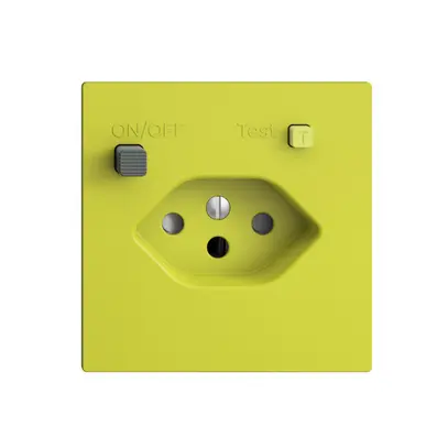 Prise ENC EDIZIOdue T13 FI 30mA F, shutter, lemon 