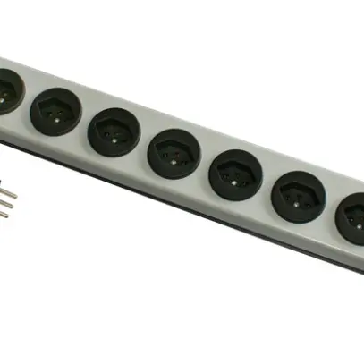 Prise multiple MH 12×T13 PowerLine, Td 3×1mm², 1.5m, noir 