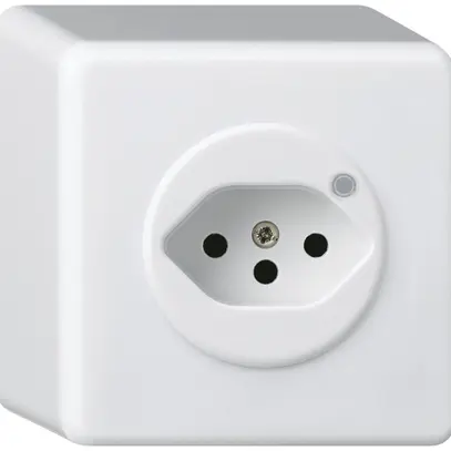 Presa AP Hager basico 1×tipo 13 illuminati Q bianco 