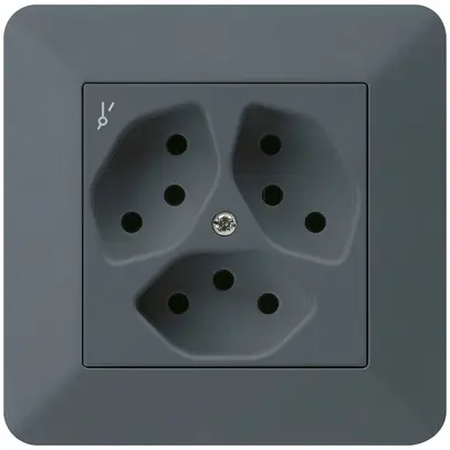 Prise ENC kallysto.trend 3×T13/1 anthracite avec sécurité enfants 