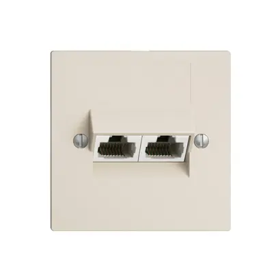 Inserto per presa di raccordo INC 2×RJ45/u 4P sep.EDIZIOdue crema ITplus 