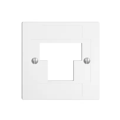 Plaque frontale 1×TT,2×RJ45 blanc ITplus ITM EDIZIOdue 