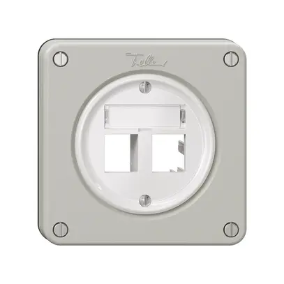 Kit di montaggio Feller freenet, per uscita diritta, doppio, grigio chiaro 