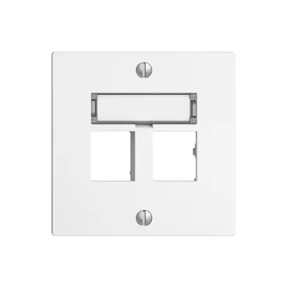 Montageset EDIZIOdue Geradeauslass, für 2×RJ45 freenet, weiss 
