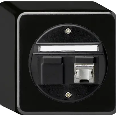 Scatola di raccordo AP basico cat.6 1RJ45/s nero 