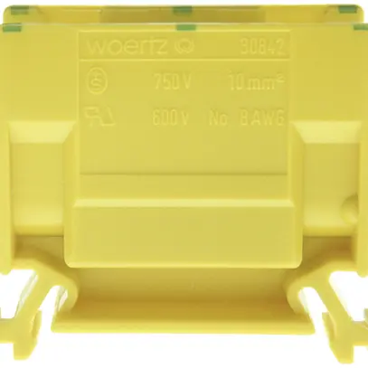 Morsetto di derivazione Woertz 4…10mm² 57A 750V vite 2×1 guida DIN 35mm ve/gi 