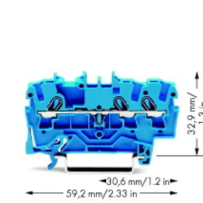 Durchgangsklemme WAGO TopJob-S 2.5mm² 3L blau Serie 2002 