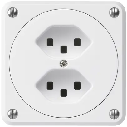 Presa INC robusto 2×tipo 23 bianco senza copercchio 