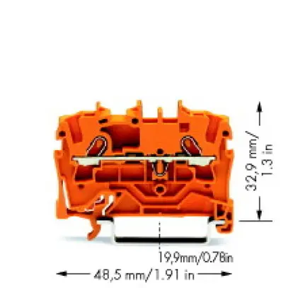 Borne de passage WAGO TopJob-S 1.5mm² 2L orange série 2001 