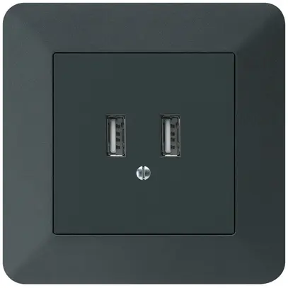 Presa di carica USB INC Hager kallysto.trend 240V 2400mA nero 